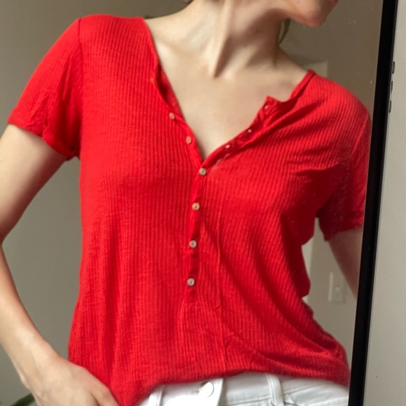 Massimo Dutti Tops - Massimo Dutti Red Button-Up Women's Top / Size S